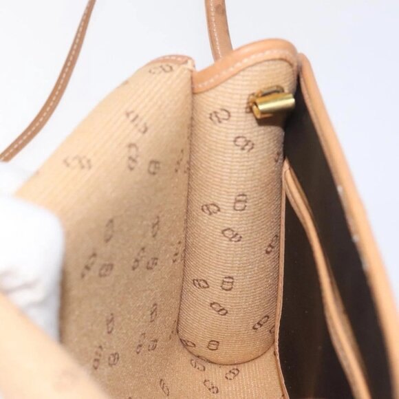 Christian Dior Shoulder Bag PVC Leather Black Gold Auth BA2862 - Picture 11 of 16